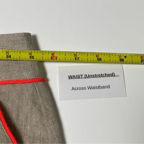 Ann Taylor Loft 100% Linen Biege Mini Skirt W/ Contrasting Hem Women's Size 2 - Picture 7 of 14